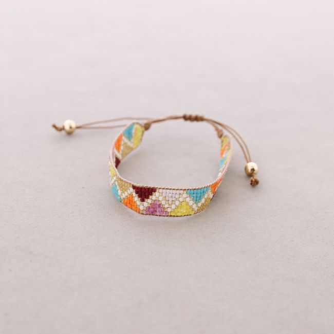 PULSERA ÉTNICA MACRAMÉ ABALORIOS