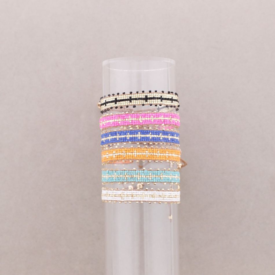 PULSERA ÉTNICA MACRAMÉ ABALORIOS