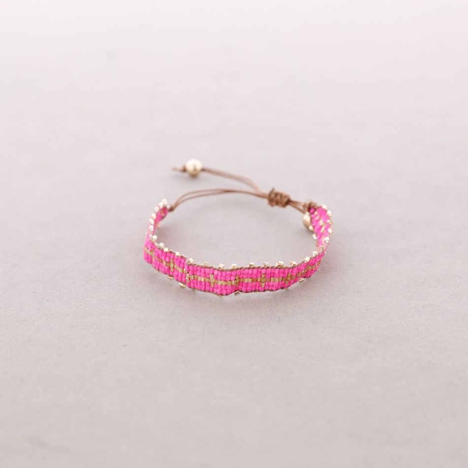PULSERA ÉTNICA MACRAMÉ ABALORIOS
