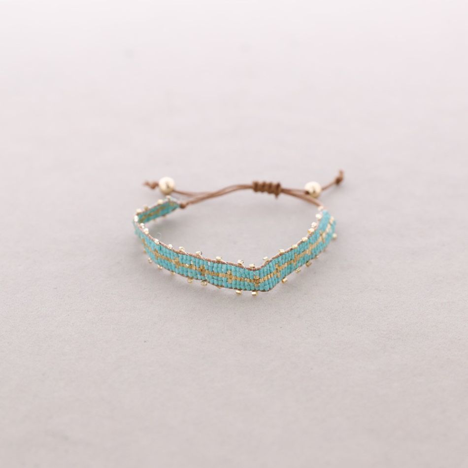 PULSERA ÉTNICA MACRAMÉ ABALORIOS
