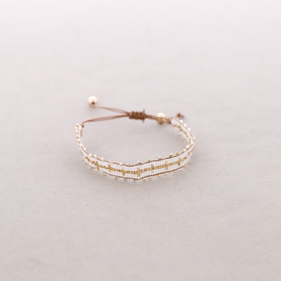 PULSERA ÉTNICA MACRAMÉ ABALORIOS