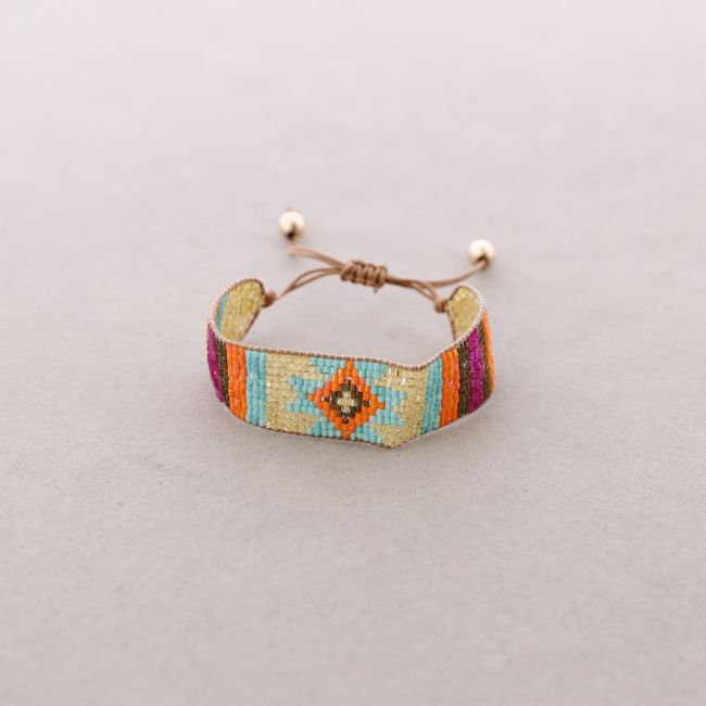 PULSERA ÉTNICA MACRAMÉ ABALORIOS