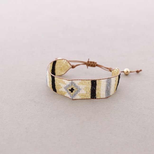 PULSERA ÉTNICA MACRAMÉ ABALORIOS