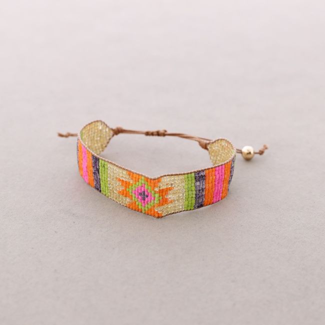 PULSERA ÉTNICA MACRAMÉ ABALORIOS
