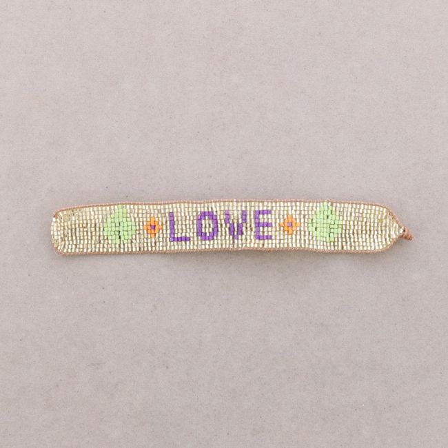 PULSERA MACRAMÉ ABALORIOS LOVE