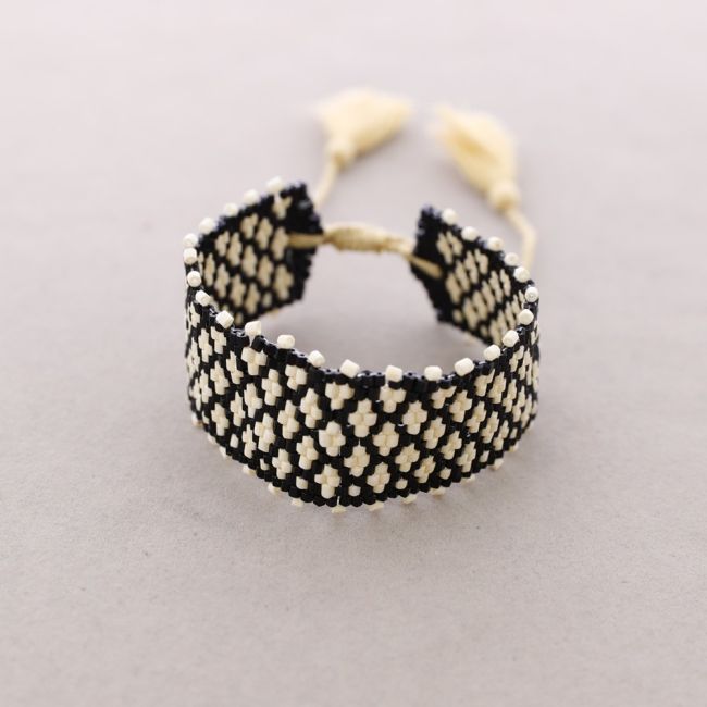 PULSERA ÉTNICA MACRAMÉ ABALORIOS