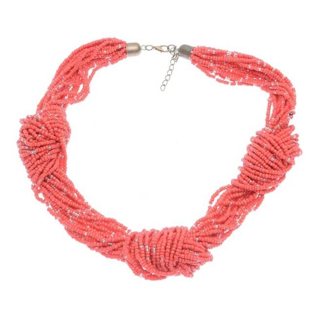 BEADED KNOTS SHORT NECKLACE