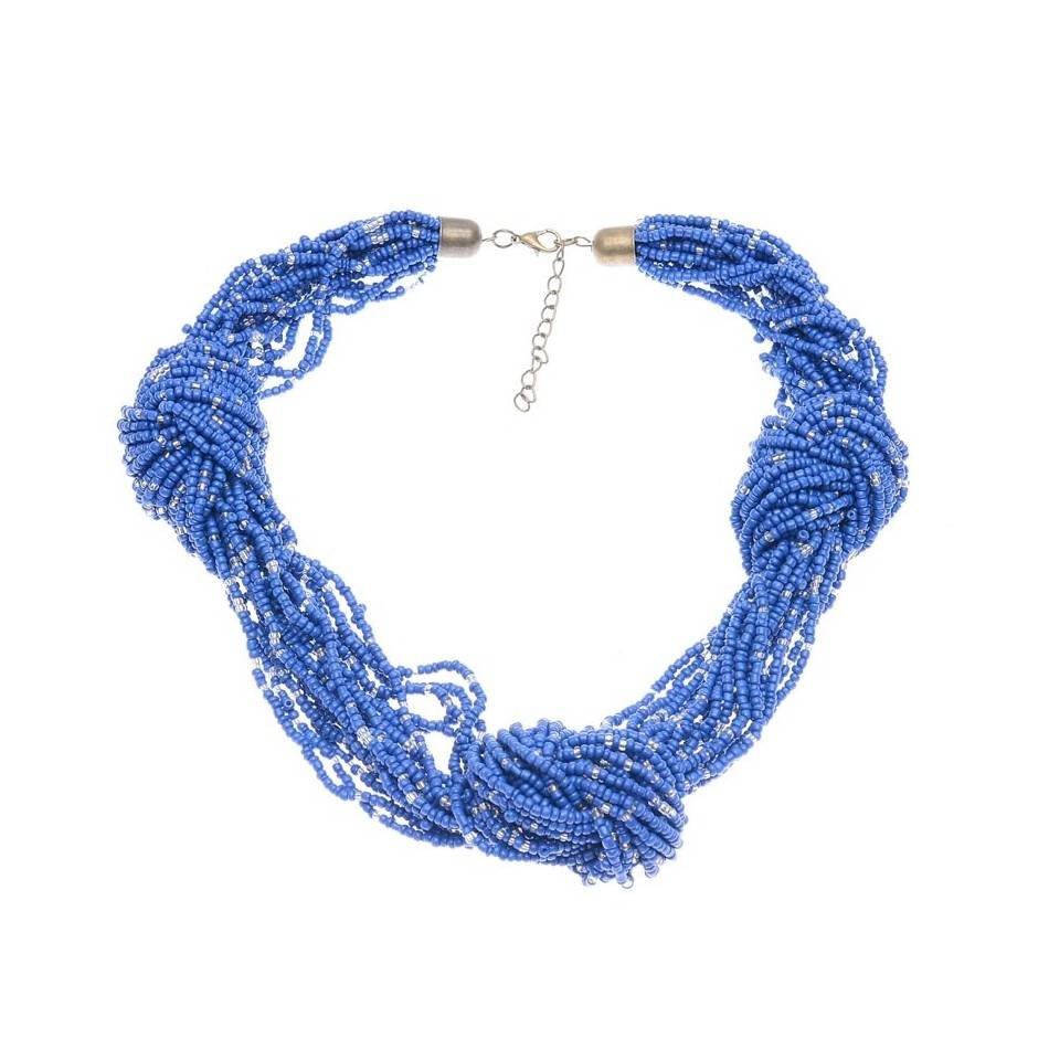BEADED KNOTS SHORT NECKLACE