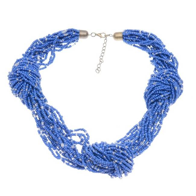BEADED KNOTS SHORT NECKLACE