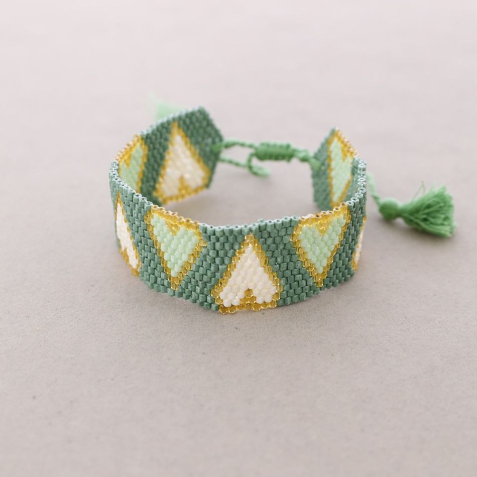 PULSERA ÉTNICA MACRAMÉ ABALORIOS