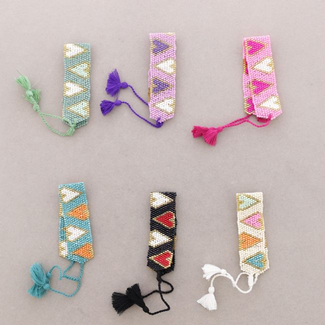 PULSERA ÉTNICA MACRAMÉ ABALORIOS