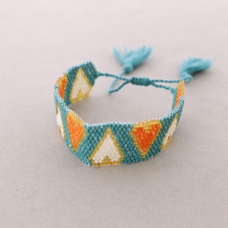 PULSERA ÉTNICA MACRAMÉ ABALORIOS