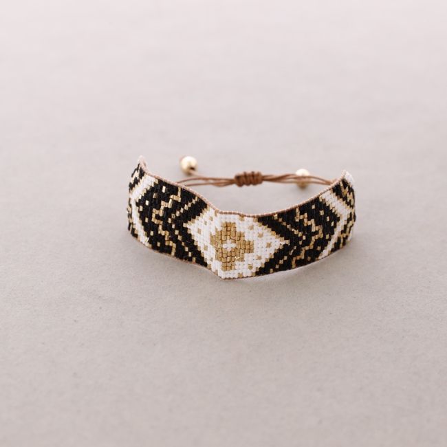 PULSERA ÉTNICA MACRAMÉ ABALORIOS