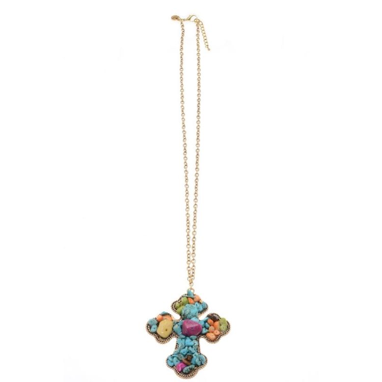 COLLAR LARGO COLG. CRUZ PIEDRAS