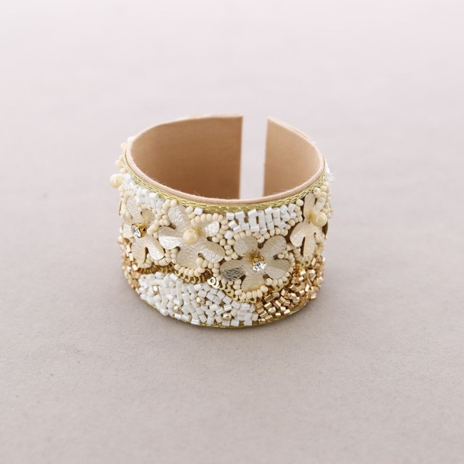 PULSERA ÉTNICA AJUSTABLE LENTEJUELAS ABALORIOS