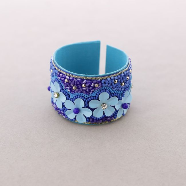PULSERA ÉTNICA AJUSTABLE LENTEJUELAS ABALORIOS