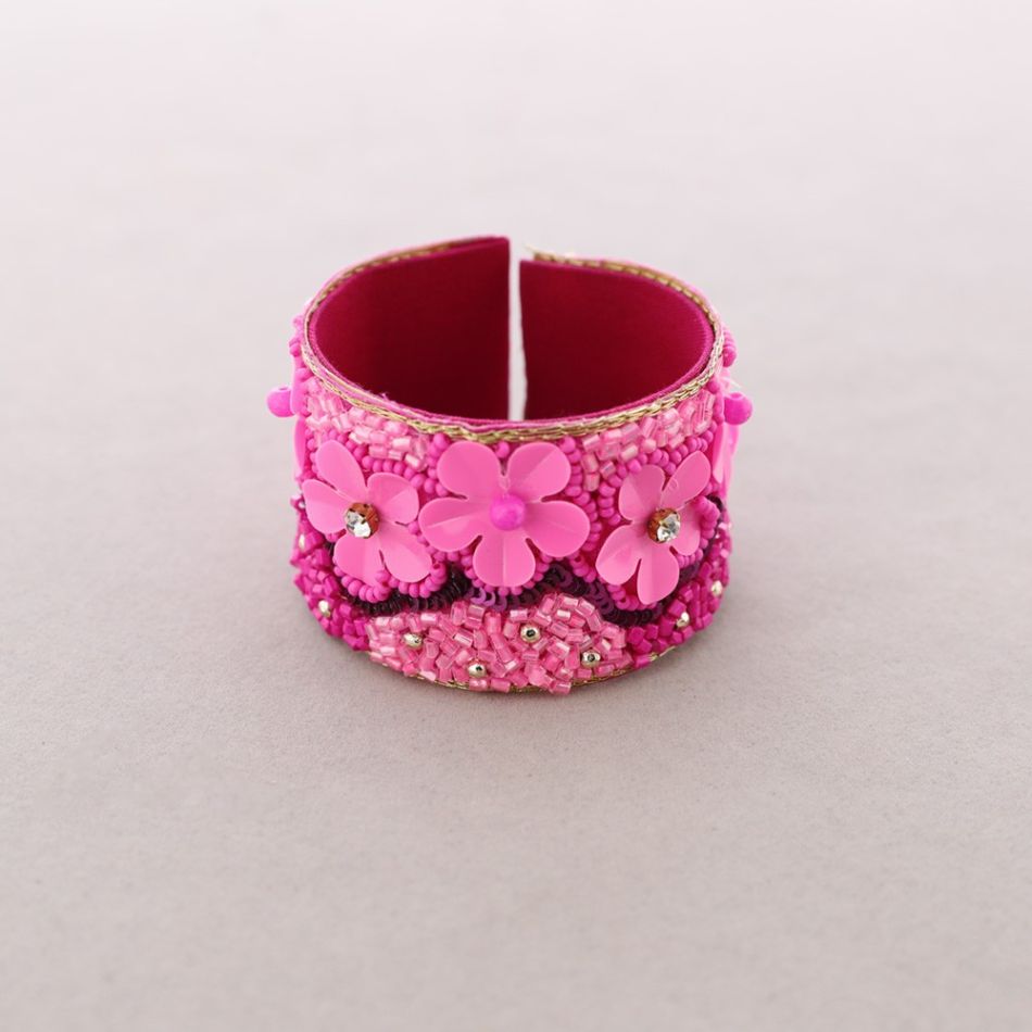 PULSERA ÉTNICA AJUSTABLE LENTEJUELAS ABALORIOS