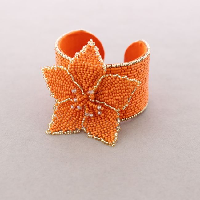 PULSERA ÉTNICA AJUSTABLE FLOR ABALORIOS