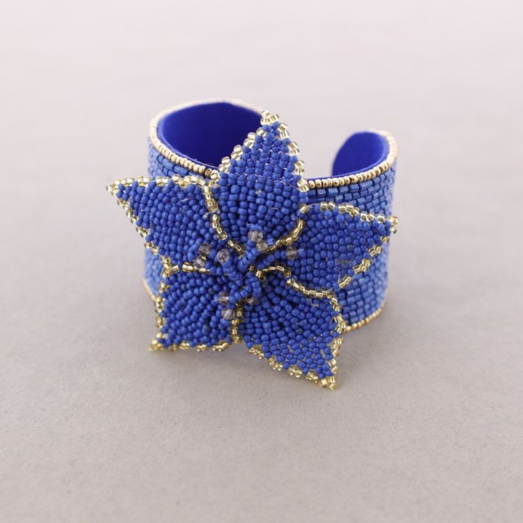 PULSERA ÉTNICA AJUSTABLE FLOR ABALORIOS