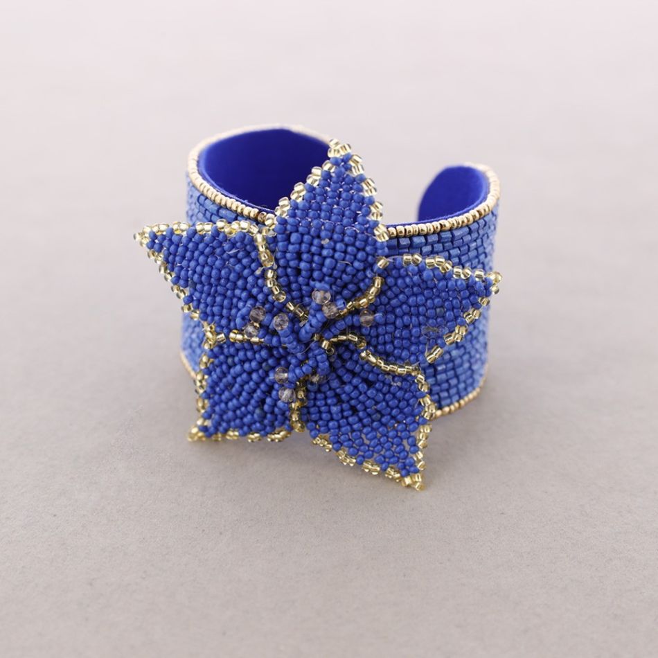 PULSERA ÉTNICA AJUSTABLE FLOR ABALORIOS