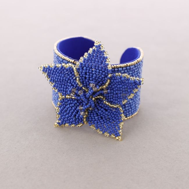 PULSERA ÉTNICA AJUSTABLE FLOR ABALORIOS