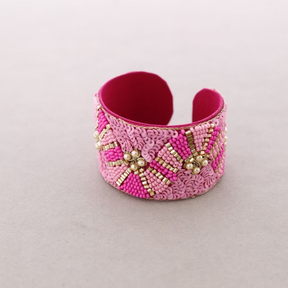 PULSERA ÉTNICA AJUSTABLE LENTEJUELAS ABALORIOS