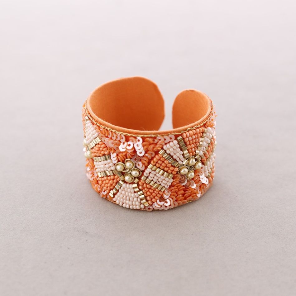 PULSERA ÉTNICA AJUSTABLE LENTEJUELAS ABALORIOS