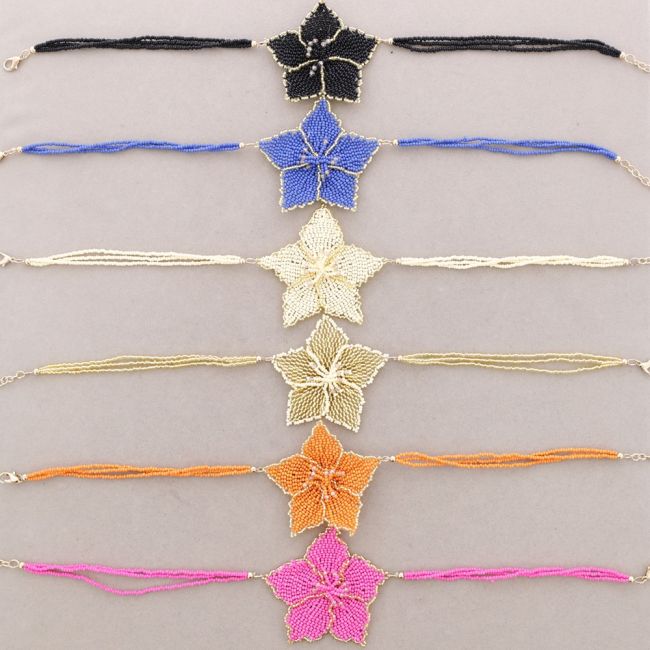 CHOKER MACRAMÉ FLOR ABALORIOS