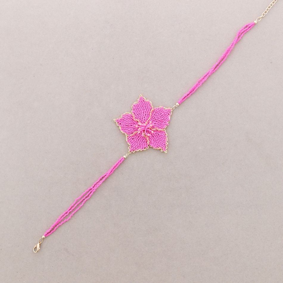 CHOKER MACRAMÉ FLOR ABALORIOS