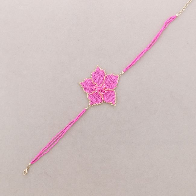 CHOKER MACRAMÉ FLOR ABALORIOS