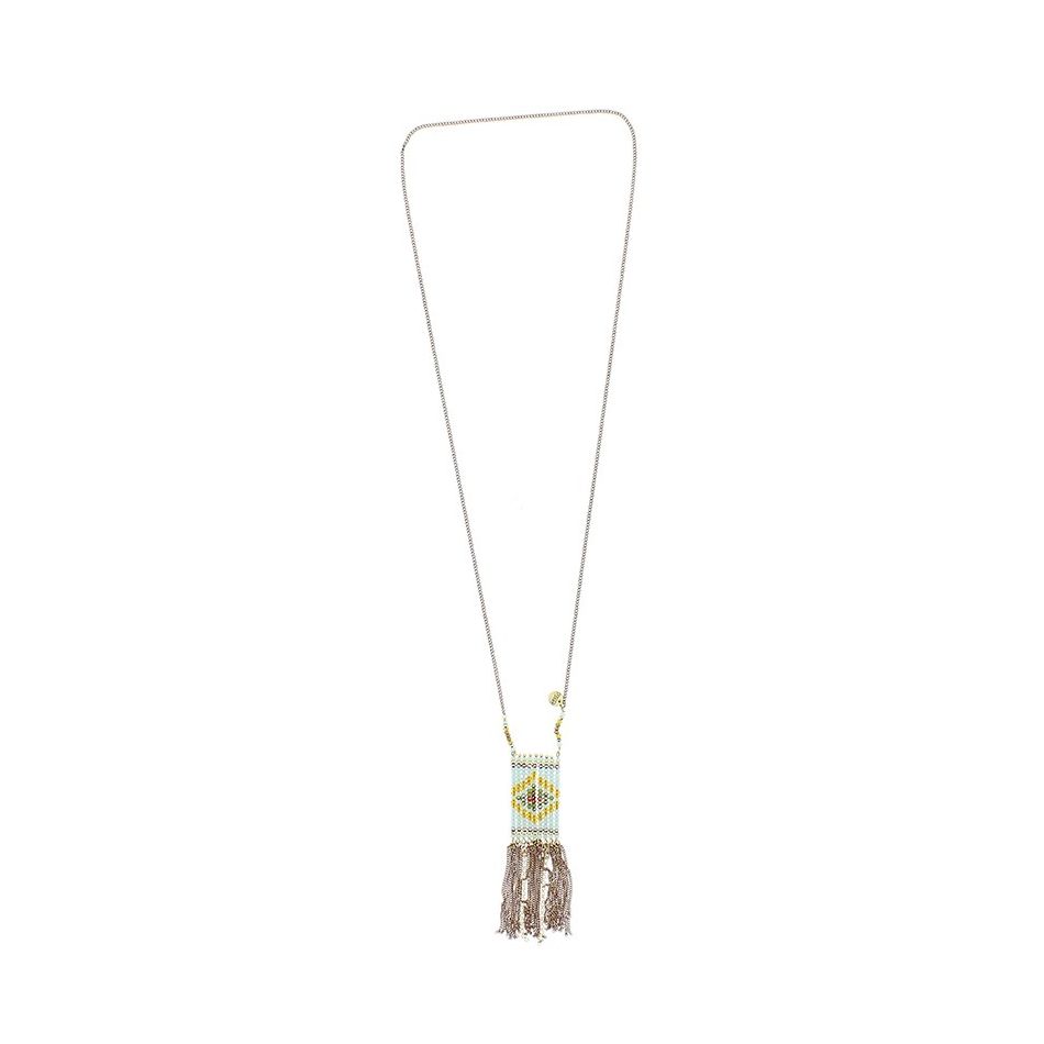 COLLAR LARGO COLG. CUENTAS FLECOS