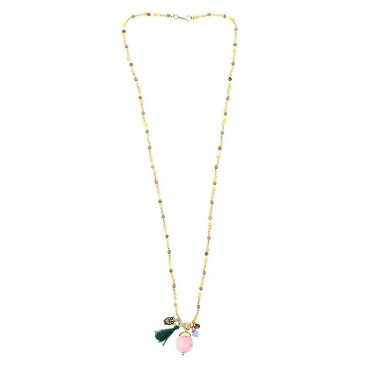 COLLAR LARGO PIEDRAS COLGANTE