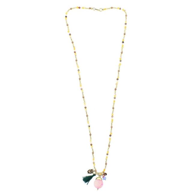 COLLAR LARGO PIEDRAS COLGANTE