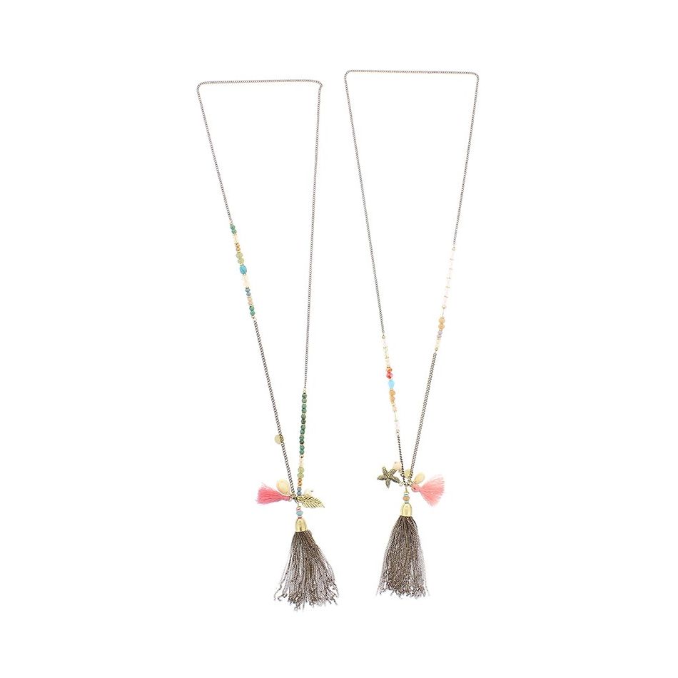 LONG NECKLACE WITH PENDANT BEADS