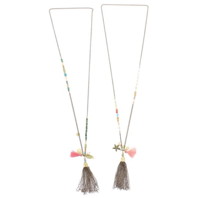 LONG NECKLACE WITH PENDANT BEADS