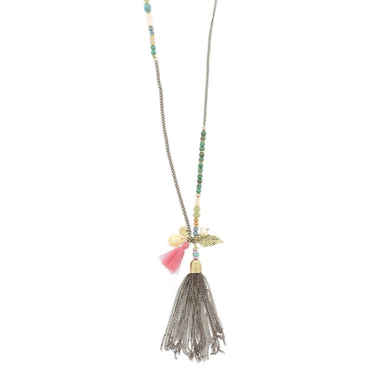 COLLAR LARGO CUENTAS COLGANTES 2