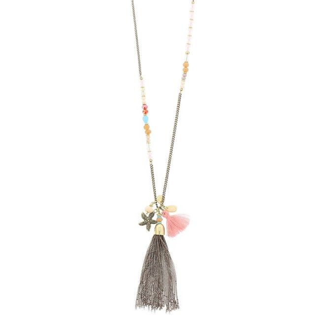 LONG NECKLACE WITH PENDANT BEADS