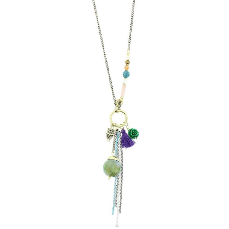 COLLAR LARGO COLGANTE PIEDRA