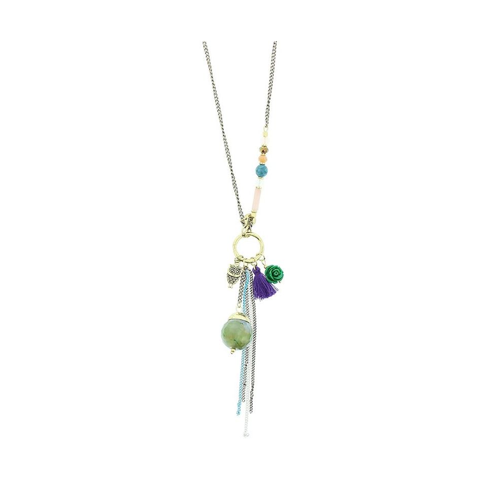 LONG STONE PENDANT NECKLACE