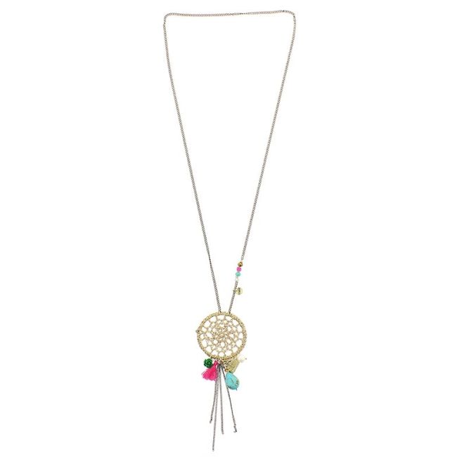 LONG NECKLACE WITH BEAD PENDANTS