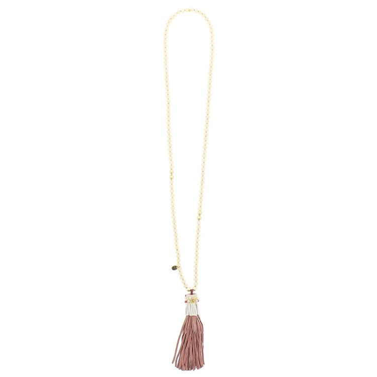 COLLAR LARGO CUENTAS COLG. FLECO