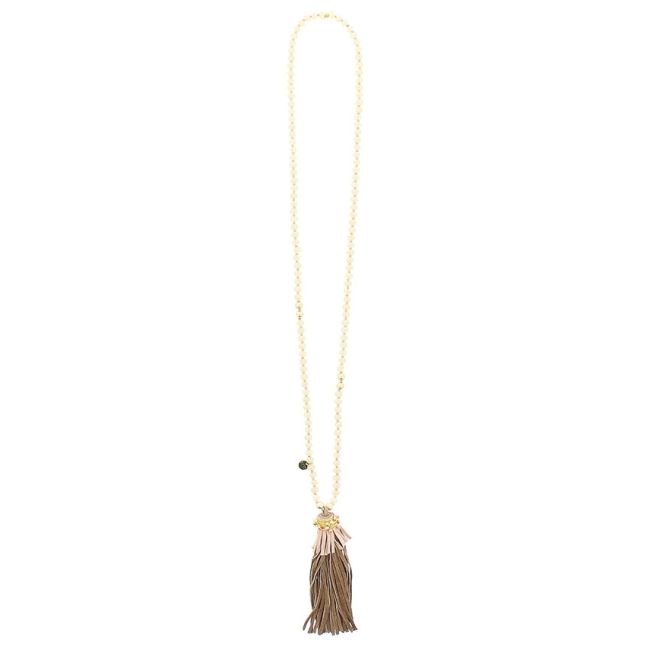 COLLAR LARGO CUENTAS COLG. FLECO