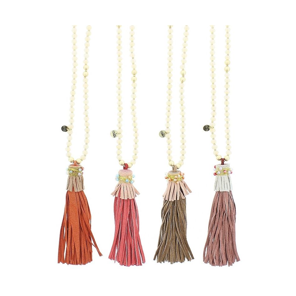 COLLAR LARGO CUENTAS COLG. FLECO