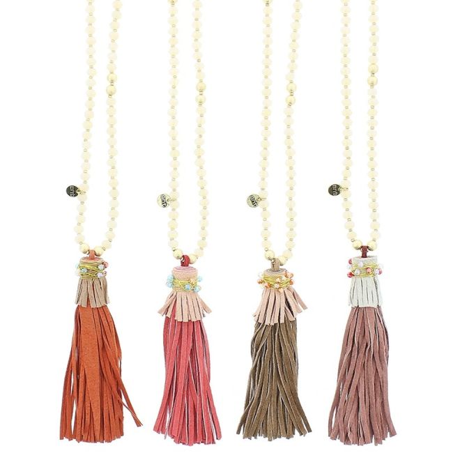 COLLAR LARGO CUENTAS COLG. FLECO