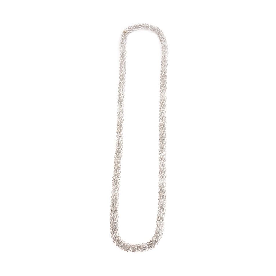LONG NECKLACE WITH FACETED CRYSTALS