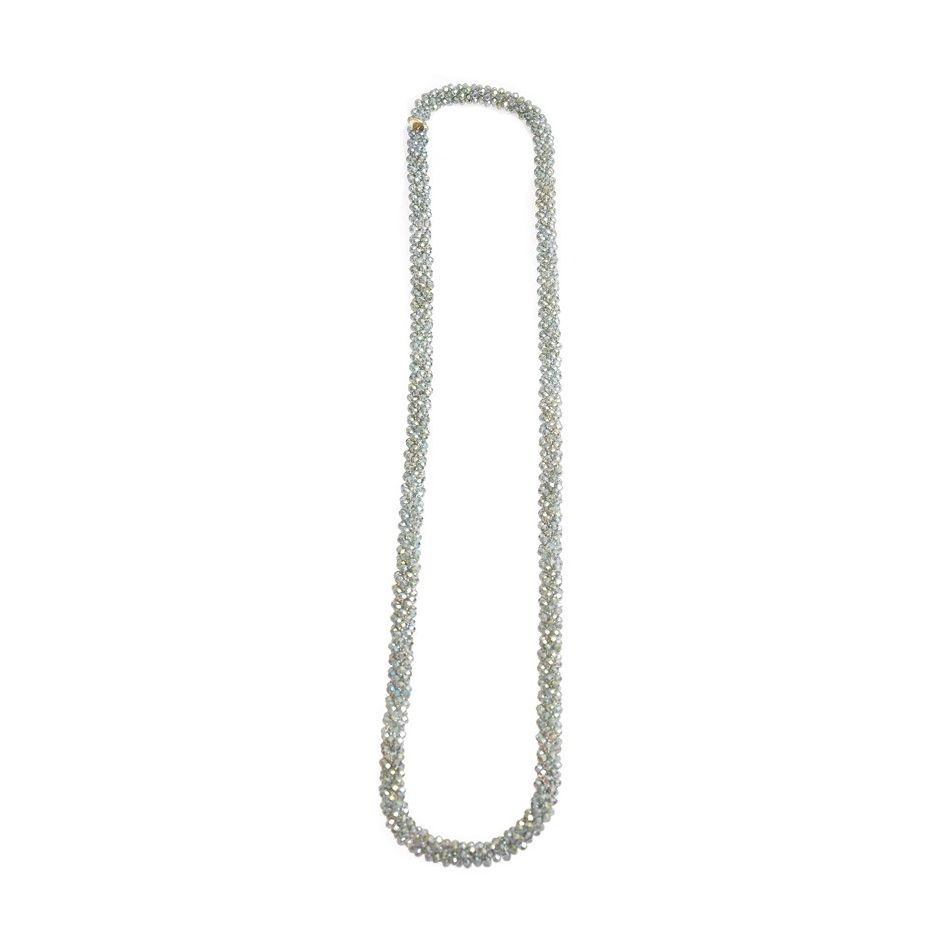 LONG NECKLACE WITH FACETED CRYSTALS