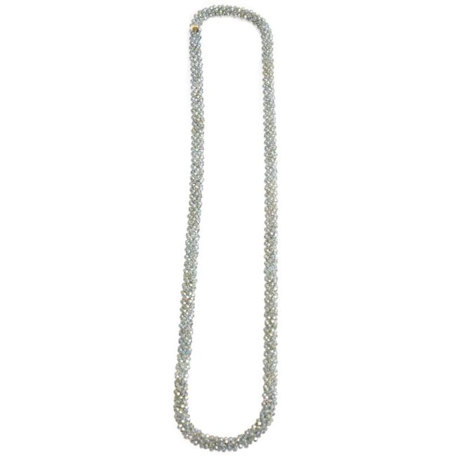 LONG NECKLACE WITH FACETED CRYSTALS