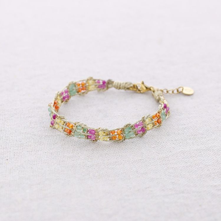 PULSERA ACERO CUENTAS FACETADAS