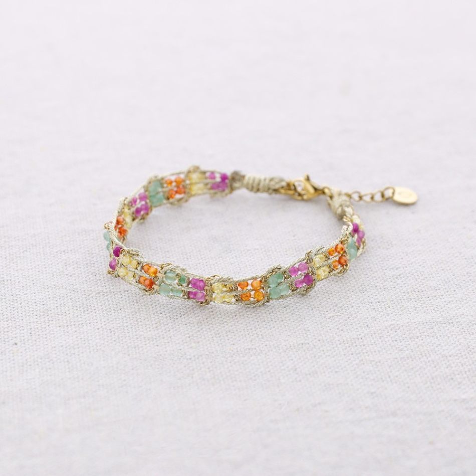 PULSERA ACERO CUENTAS FACETADAS
