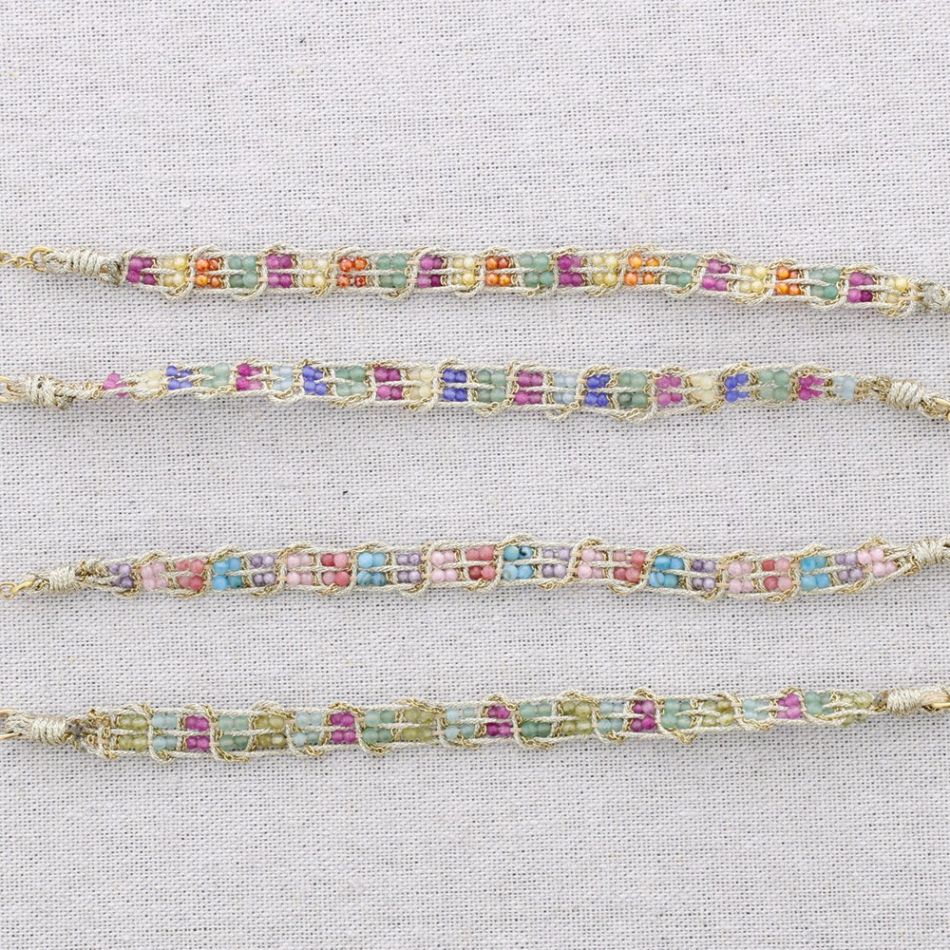 PULSERA ACERO CUENTAS FACETADAS